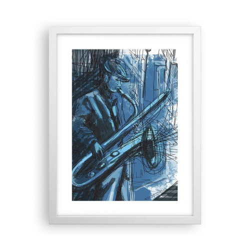 Plakát v bílém rámu - Městská rapsodie - 30x40 cm