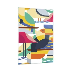 Obraz na skle - Ptačí párty - 80x120 cm