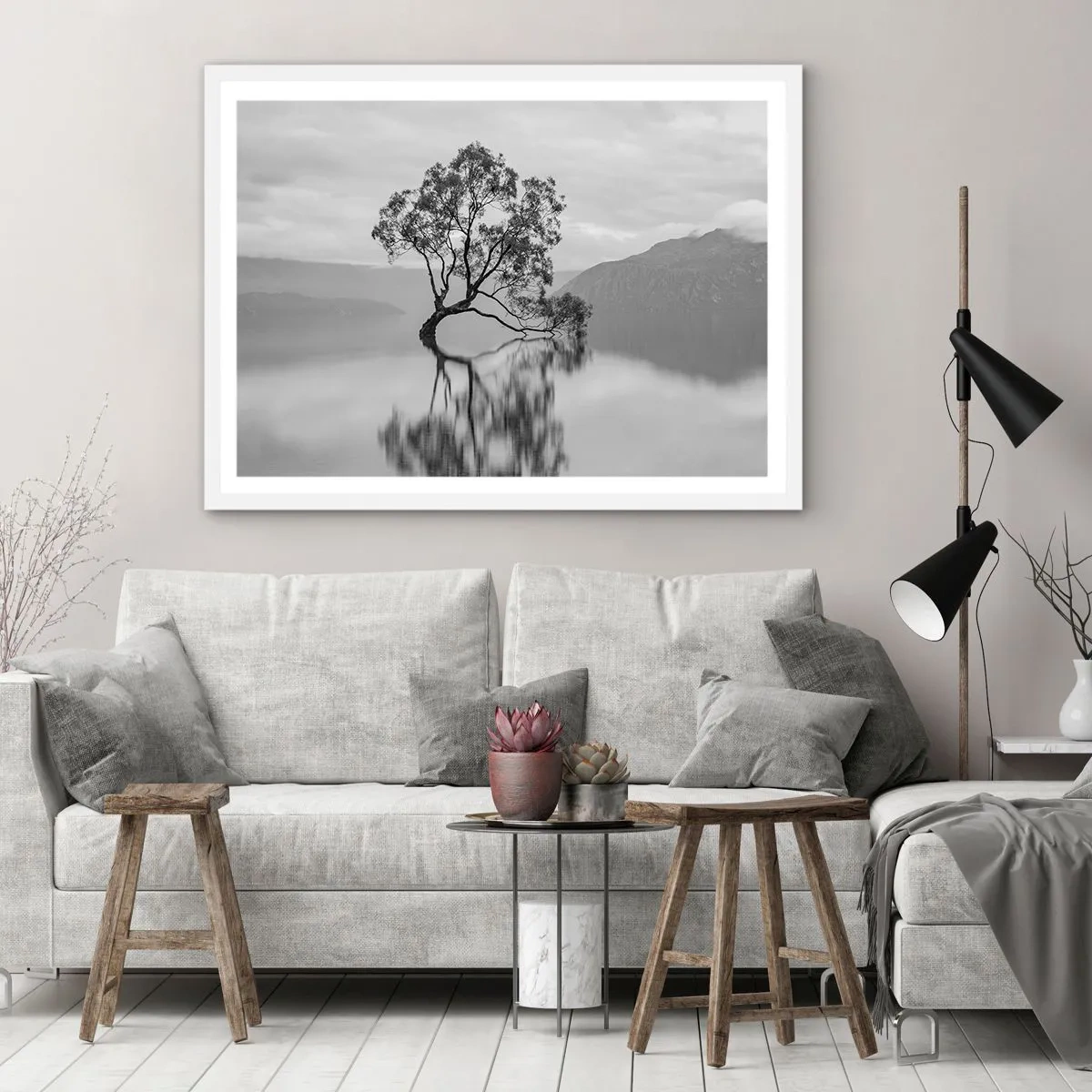 Plakát v bílém rámu - Existuje taková země - 40x30 cm