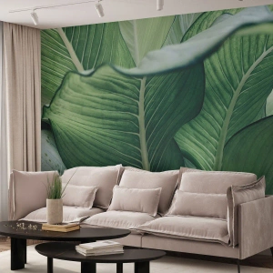 Fototapeta Samolepicí Deluxe Sticker - Intenzivně zelený život - Listy, Exotický, Botanický - 200x140 cm