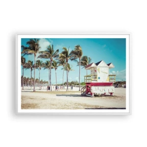 Plakát v bílém rámu - Čeká tě krásný den - 100x70 cm