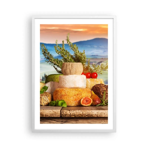 Plakát v bílém rámu - Italská radost ze života - 50x70 cm