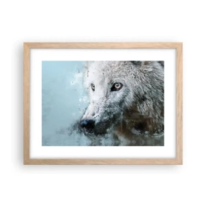 Plakát v rámu světlý dub - Seznamte se s vlčí duší - 40x30 cm