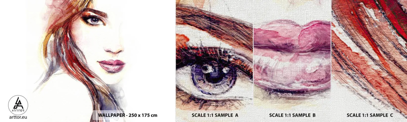 Vzor Fototapety Premium Canvas - Vademecum - pojď se mnou - Žena, Portrét ženy, Krásná tvář - 100x30 cm