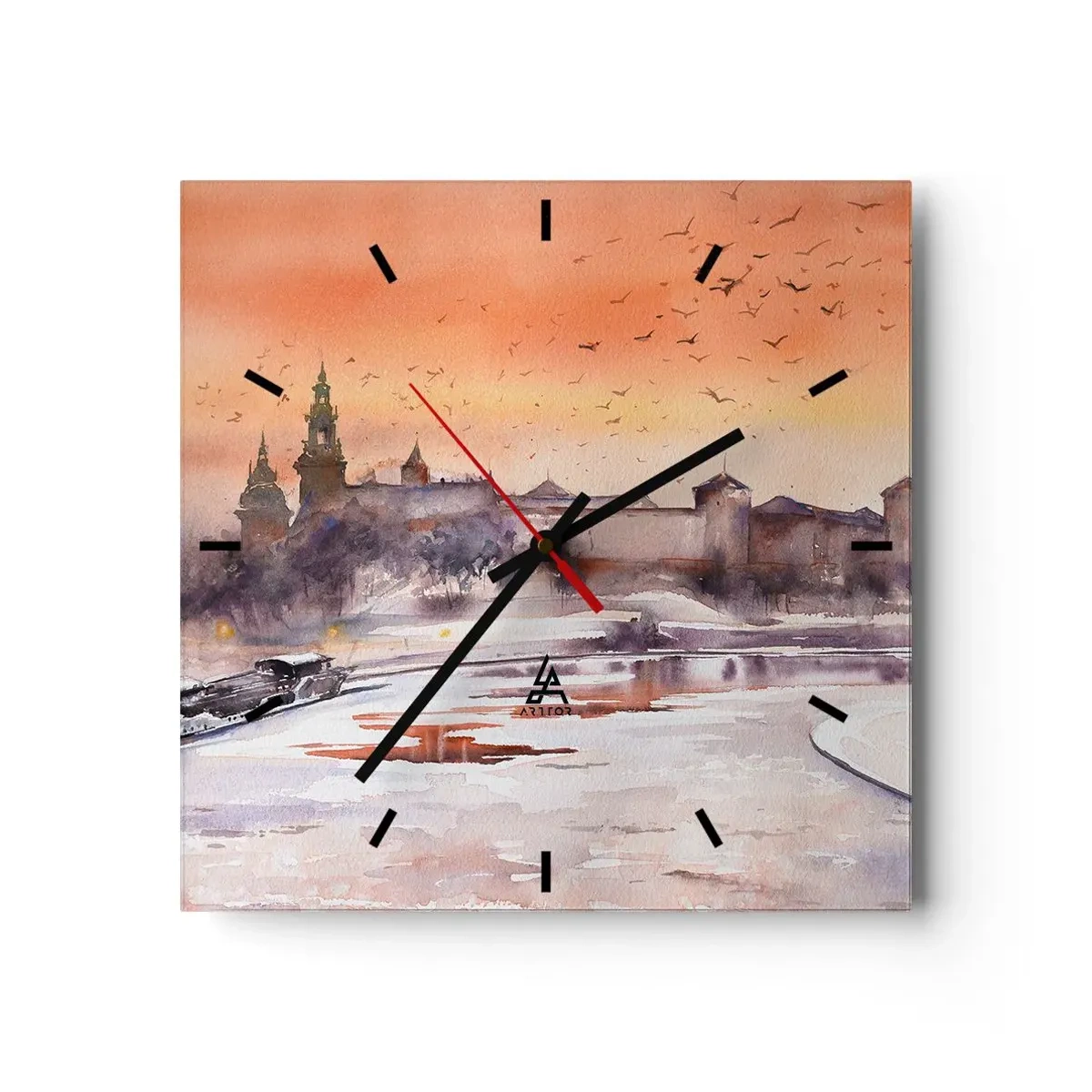 Nástěnné hodiny - Královský západ slunce - 30x30 cm