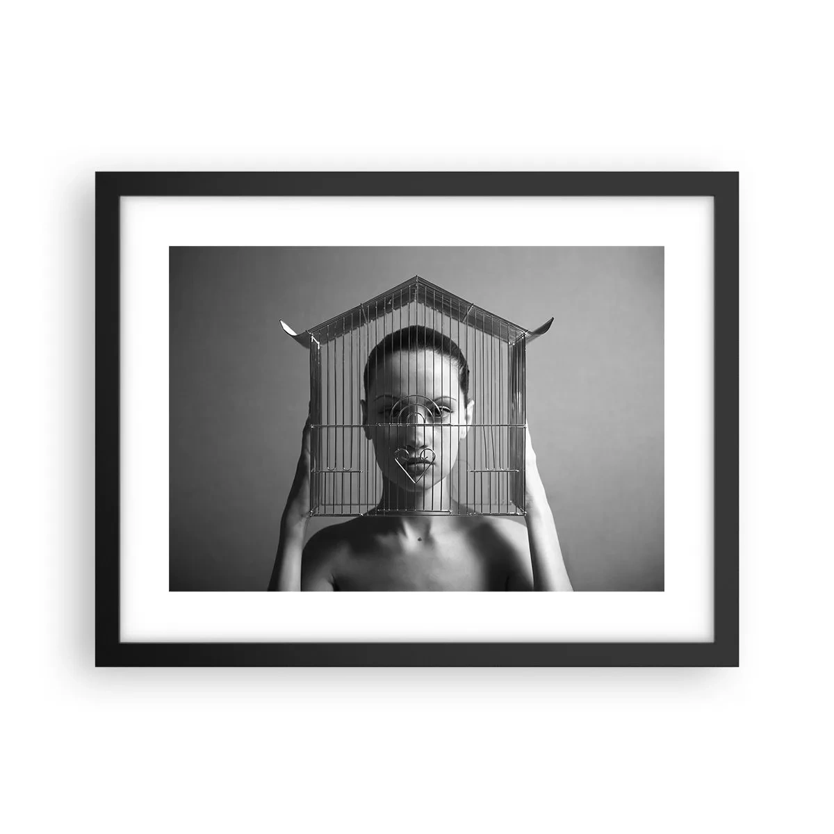 Plakát v černém rámu - Tak trochu surrealistický portrét - 40x30 cm