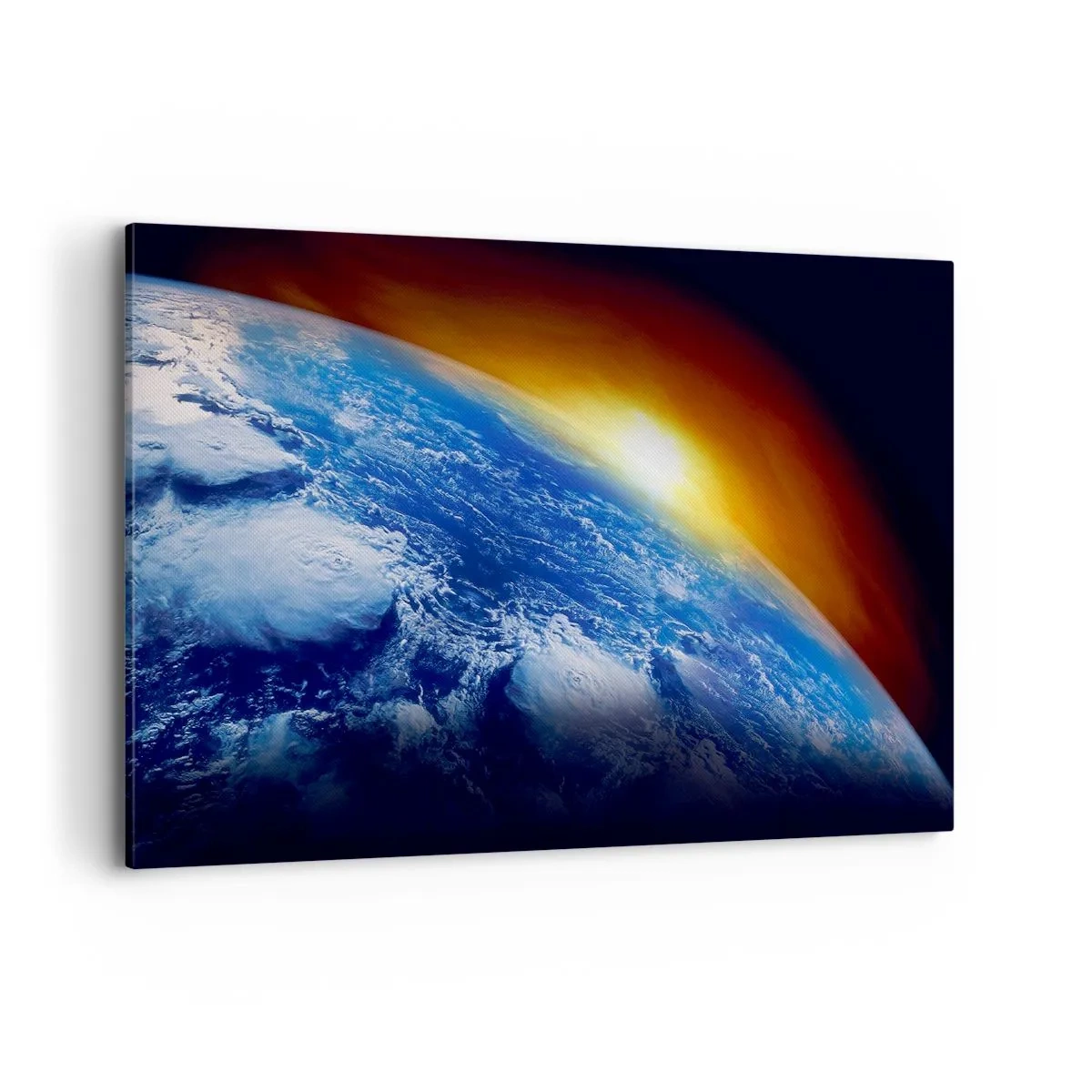 Obraz na plátně - Východ slunce nad modrou planetou - 100x70 cm