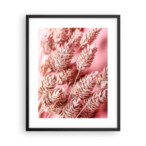 Plakát v černém rámu - Květinová kaskáda v růžové - 40x50 cm