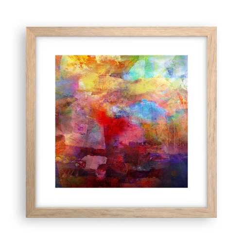 Plakát v rámu světlý dub - Podívat se doprostřed duhy - 30x30 cm