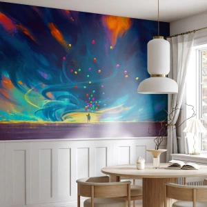 Fototapeta Premium Sand - Na modrý vítr - Pro děti, Barevné balónky, Abstrakce - 450x315 cm