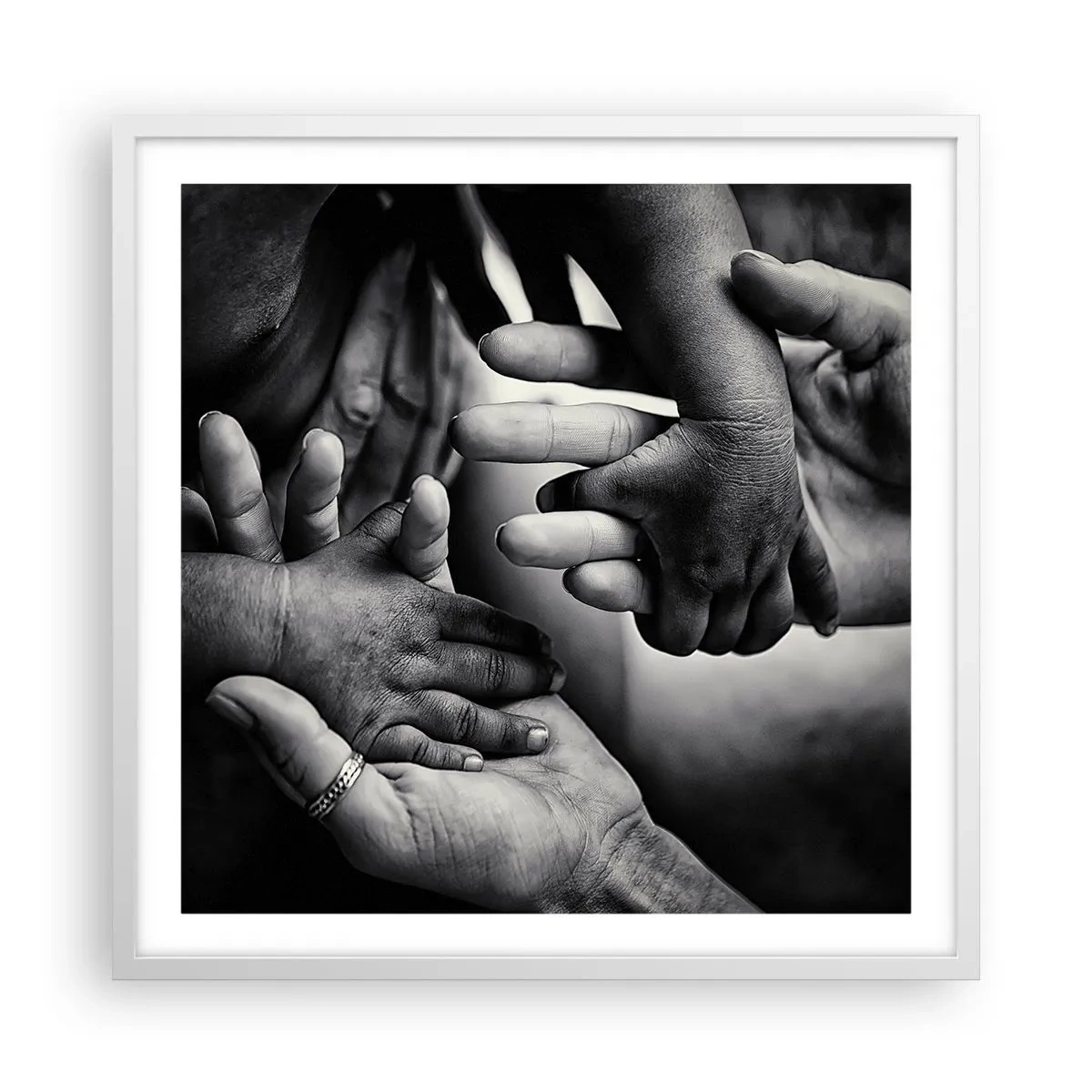 Plakát v bílém rámu - Být člověkem - 60x60 cm