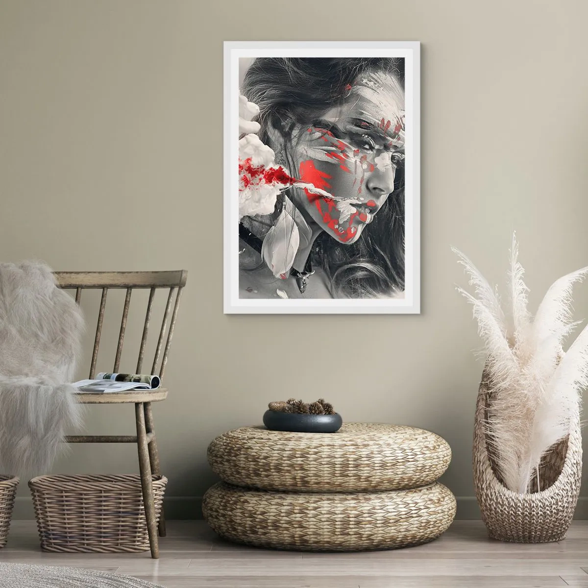 Plakát v bílém rámu - Ve spárech absurdity - 50x70 cm