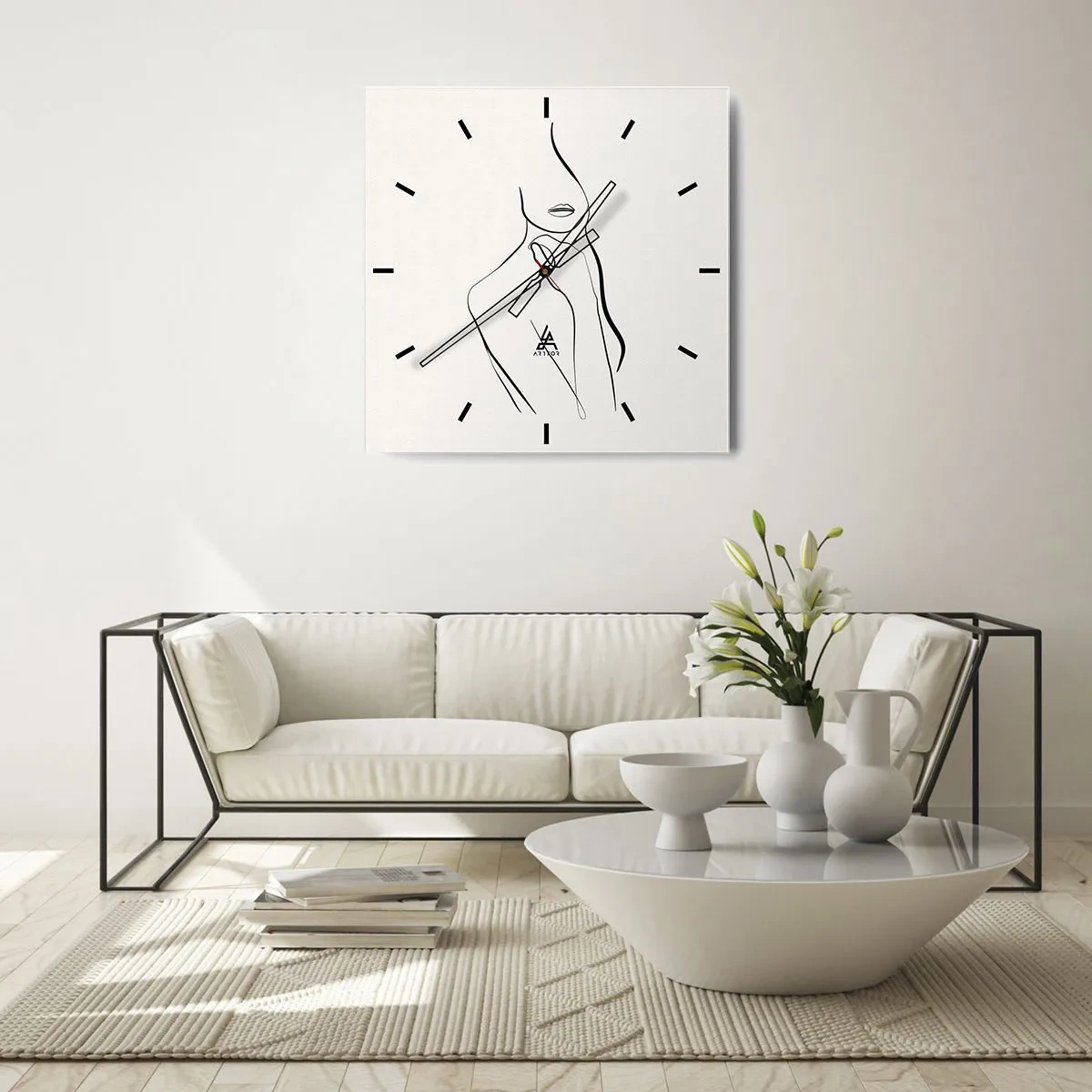 Nástěnné hodiny - Vlna melancholie - 40x40 cm