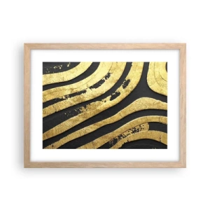 Plakát v rámu světlý dub - Vše plyne - 40x30 cm