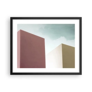 Plakát v černém rámu - Geometrie slunečného léta - 50x40 cm