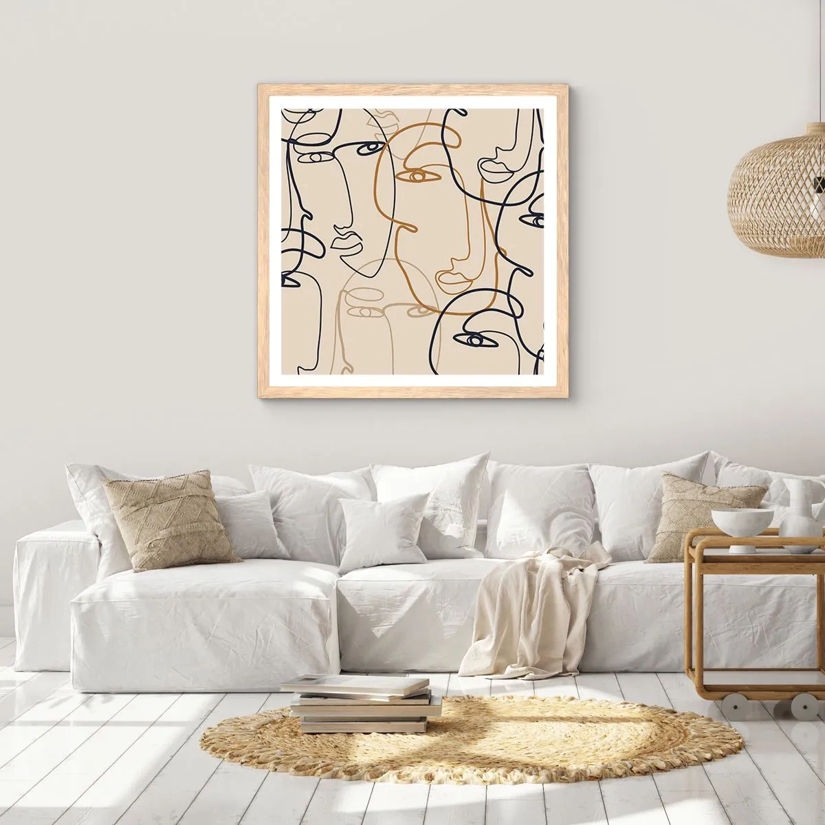 Plakát v rámu světlý dub - Portrét znásobený - 50x50 cm