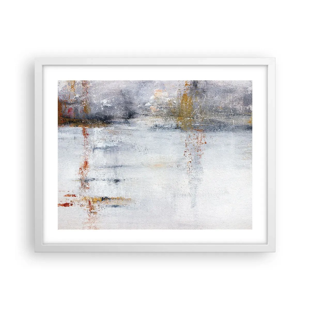 Plakát v bílém rámu - Za závojem vzduchu - 50x40 cm