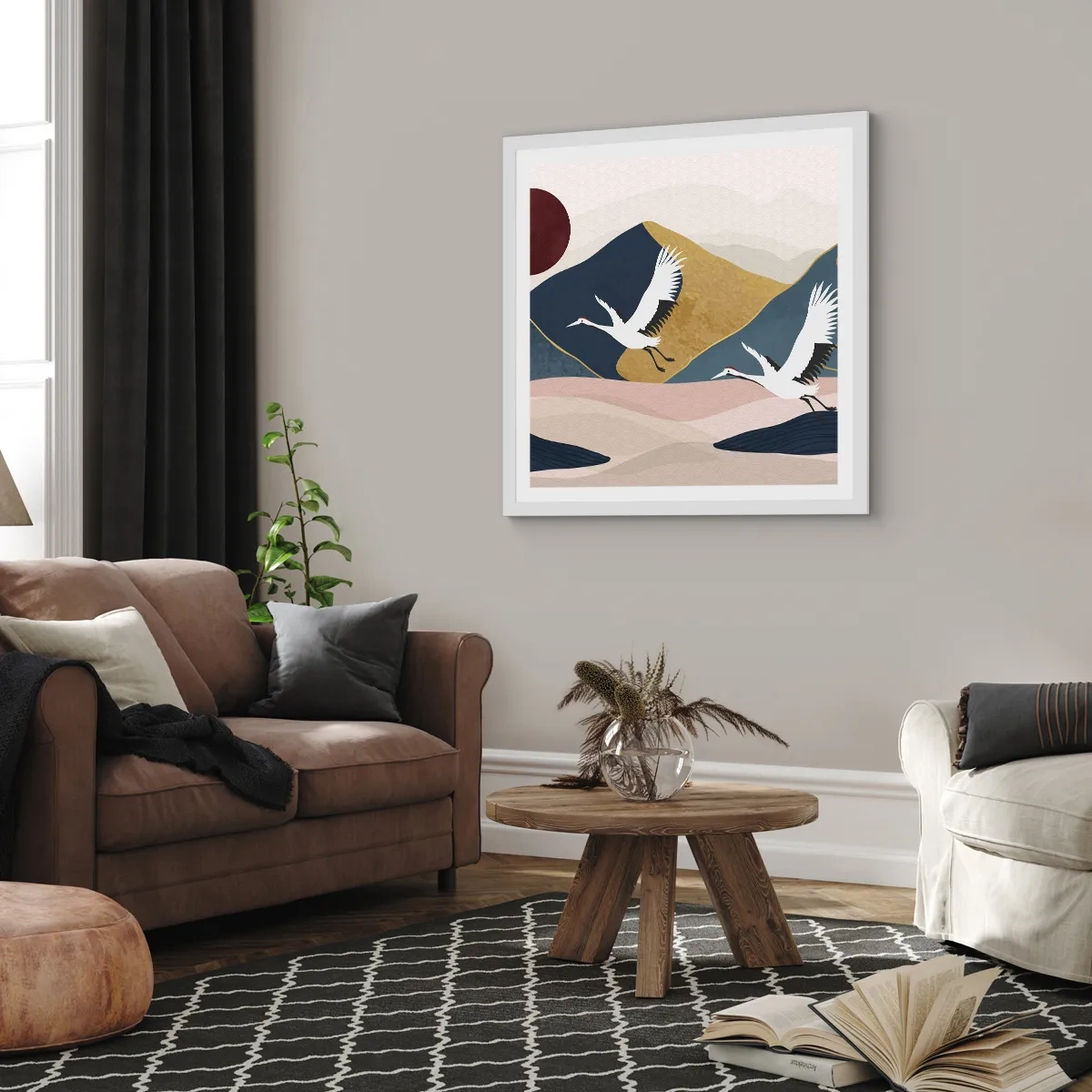 Plakát v bílém rámu - Opět uběhl další den - 40x40 cm