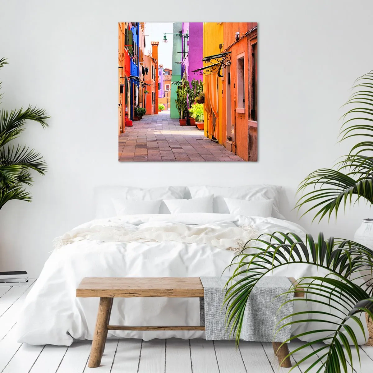 Obraz na plátně - Duhová ulička - 60x60 cm