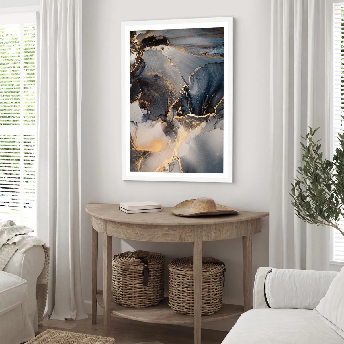 Plakát v bílém rámu - Život kamene - 30x40 cm