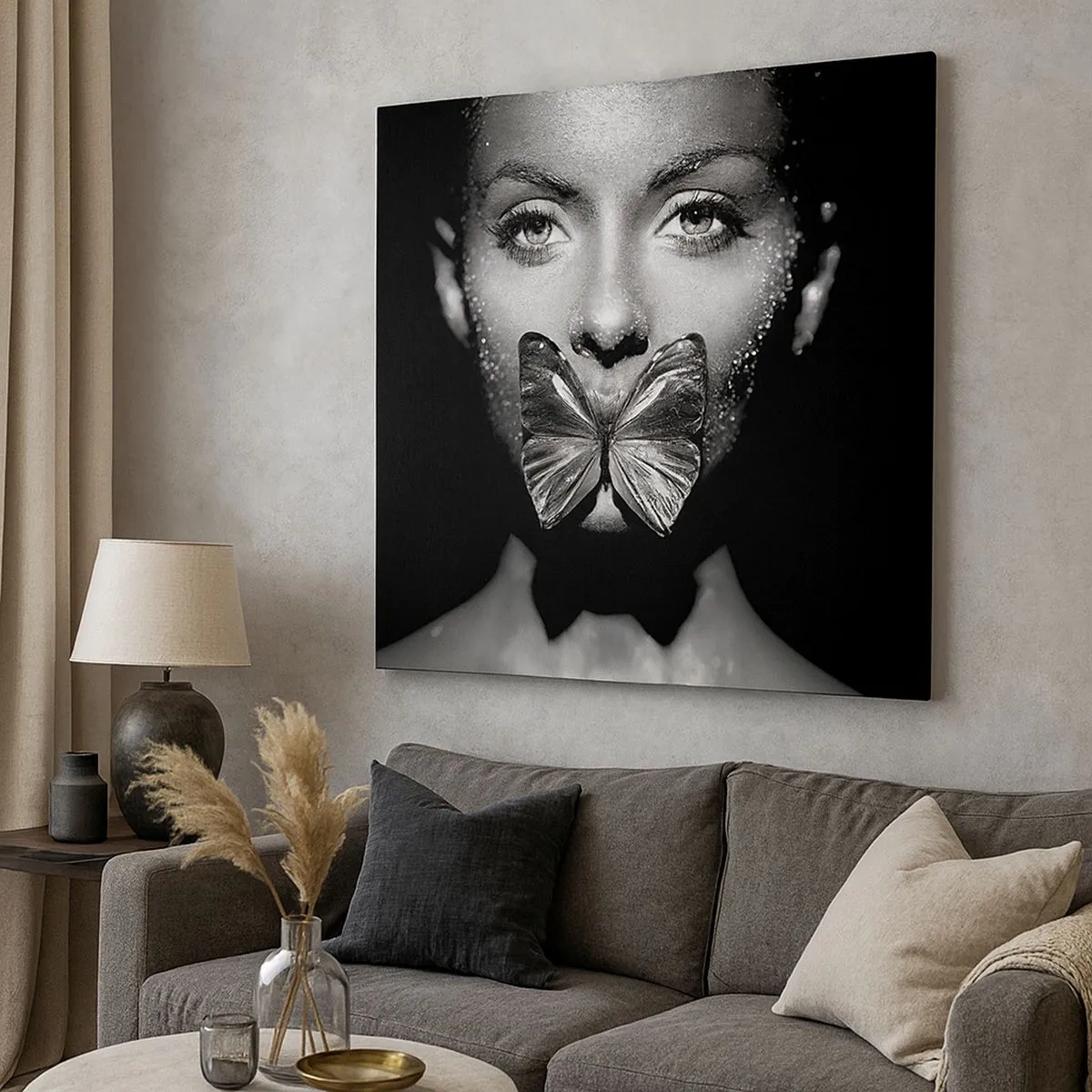 Obraz na plátně - Motýlí polibek - 30x30 cm