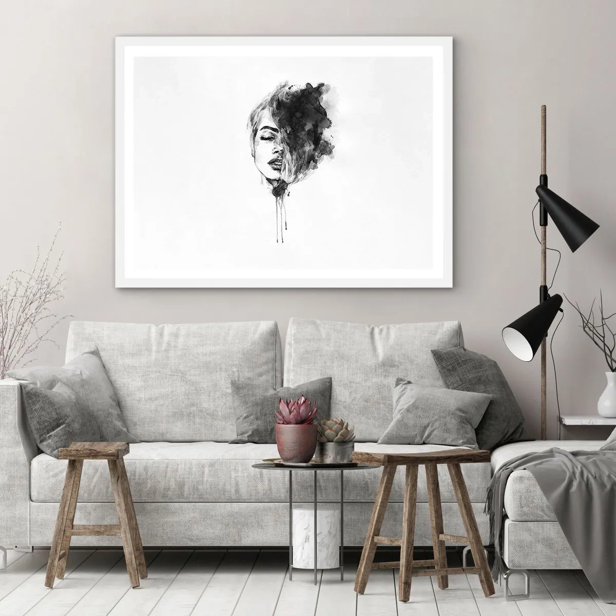 Plakát v bílém rámu - O čem sní dívka - 40x30 cm