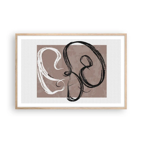 Plakát v rámu světlý dub - Kompozice – hledání úplnosti - 91x61 cm