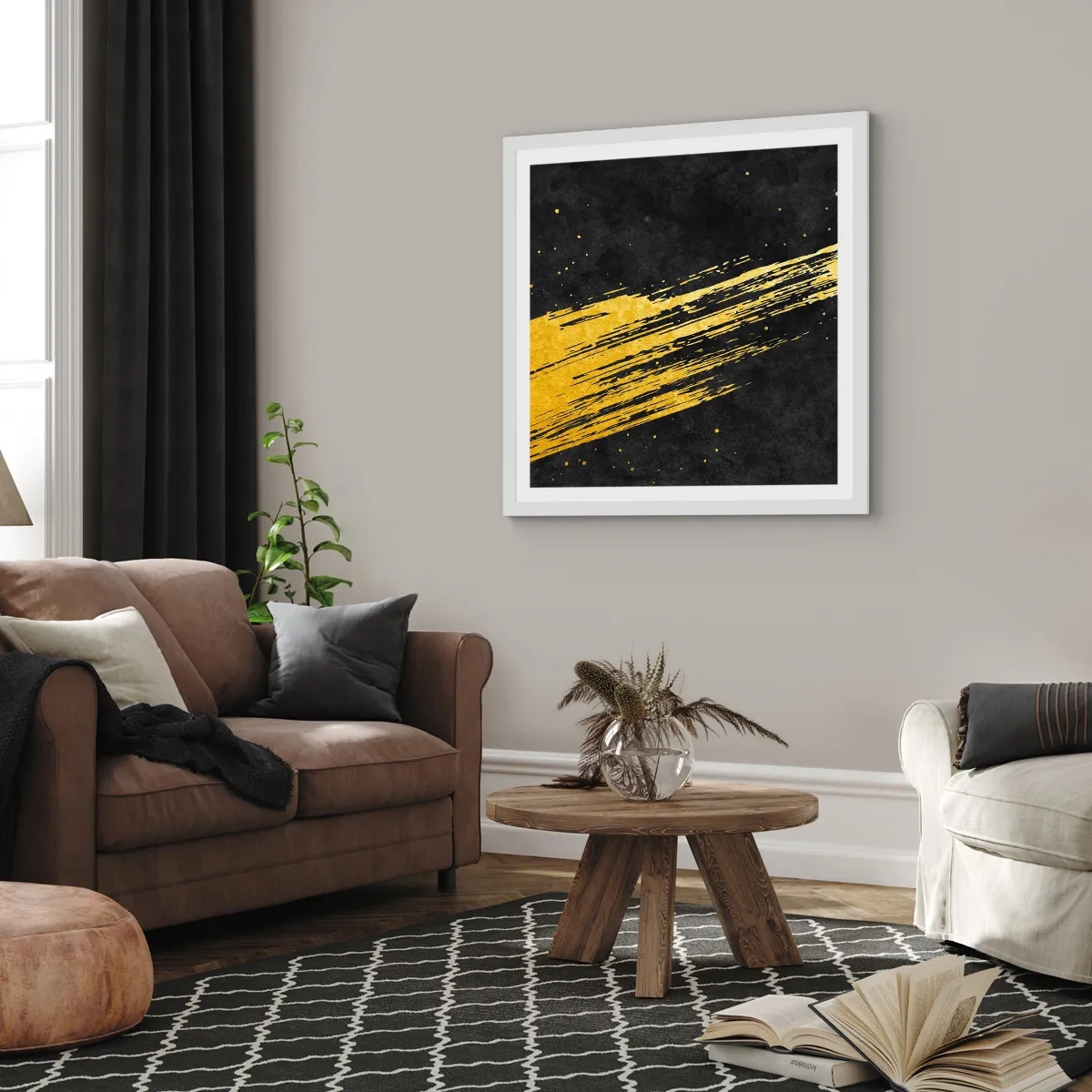 Plakát v bílém rámu - Skok do hyperprostoru - 50x50 cm