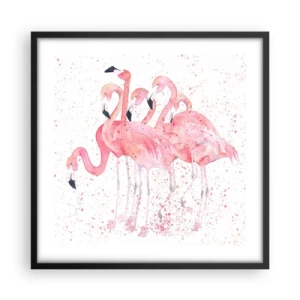Plakát v černém rámu - Růžový ansámbl - 50x50 cm