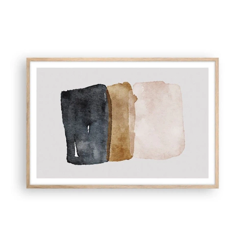 Plakát v rámu světlý dub - Kompozice zemitých barev - 91x61 cm