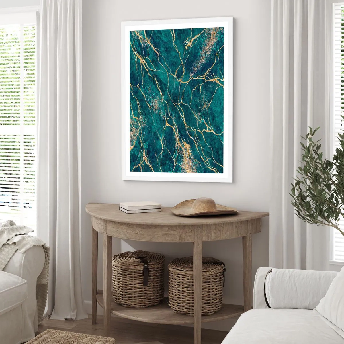 Plakát v bílém rámu - Zlatá žíla - 40x50 cm