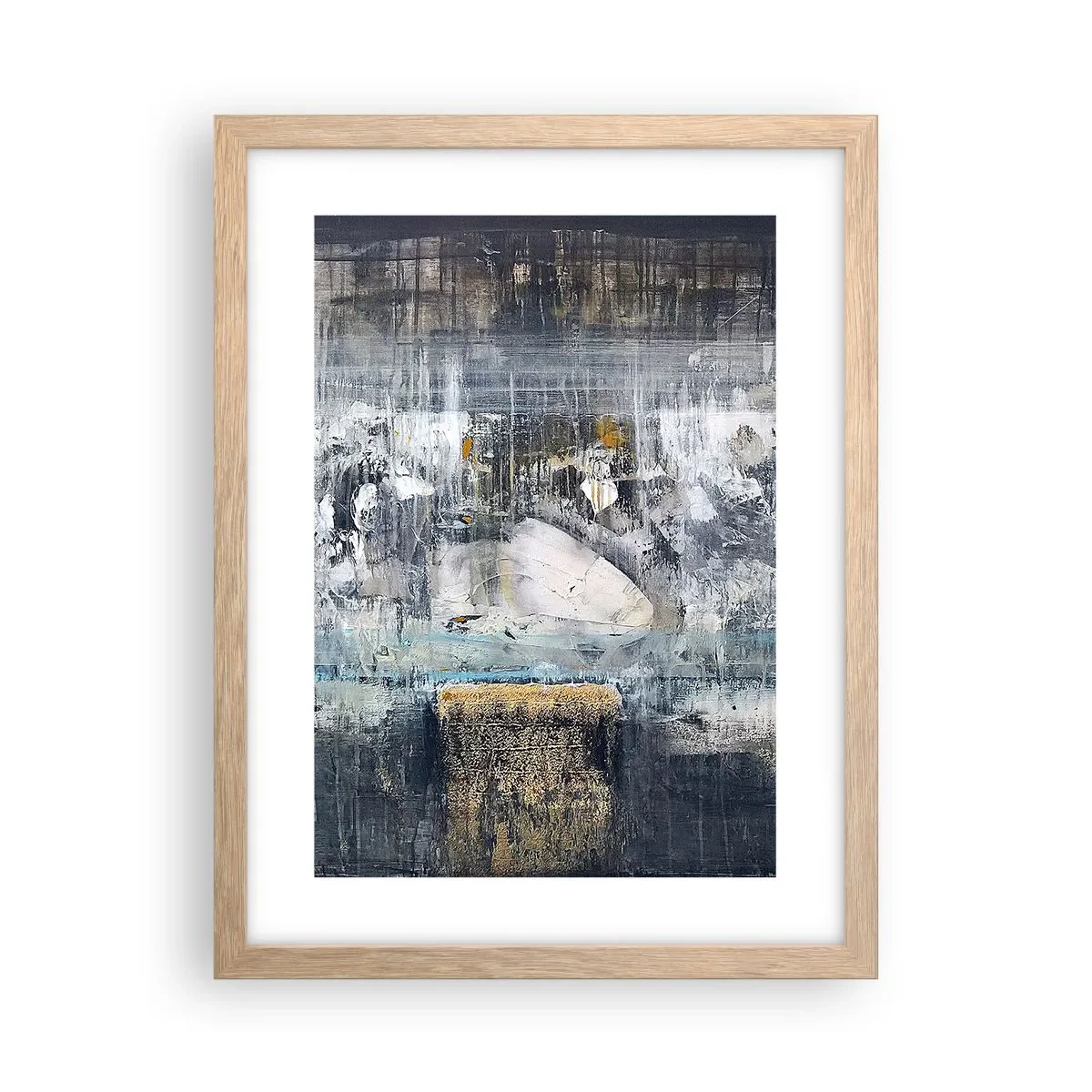 Plakát v rámu světlý dub - Jako na ledě, tak i na hroudě - 30x40 cm