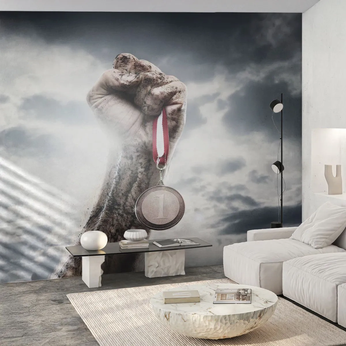 Fototapeta Premium Sand - Per aspera ad astra - Sport, Sportovní medaile, 3D - 300x210 cm