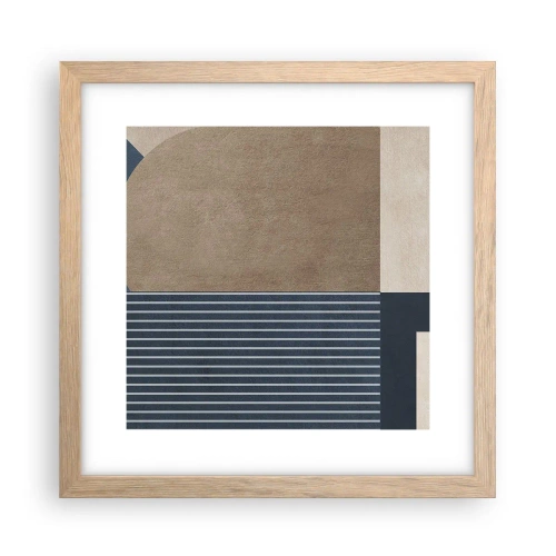 Plakát v rámu světlý dub - Kompozice jednoduchosti a kulatosti - 30x30 cm