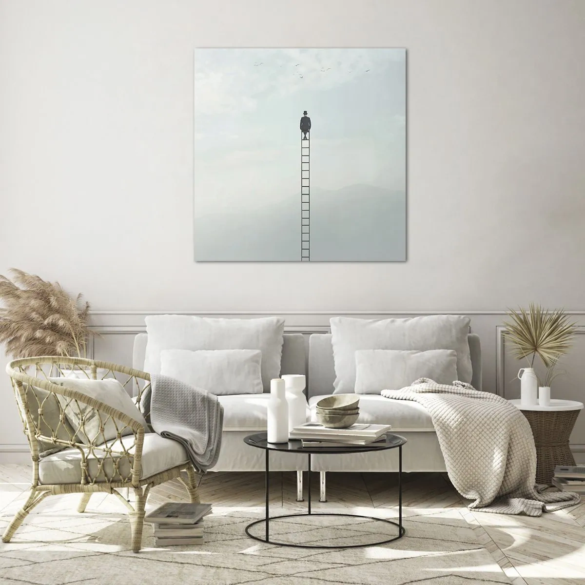 Obraz na skle - Povznést se nad to - 50x50 cm
