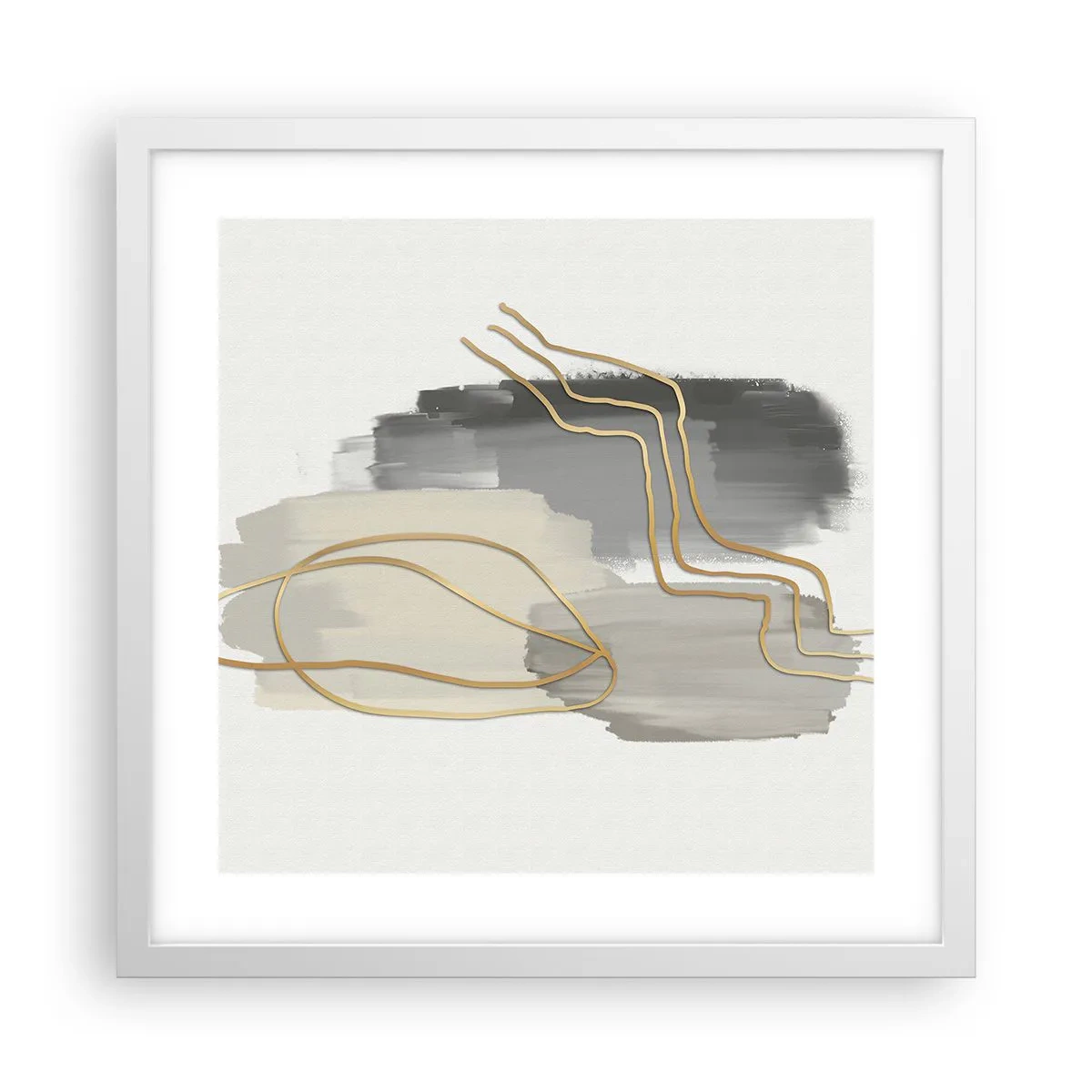 Plakát v bílém rámu - Trvání a pohyb - 40x40 cm