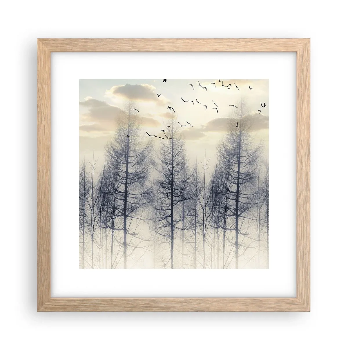 Plakát v rámu světlý dub - Duchové lesa - 30x30 cm