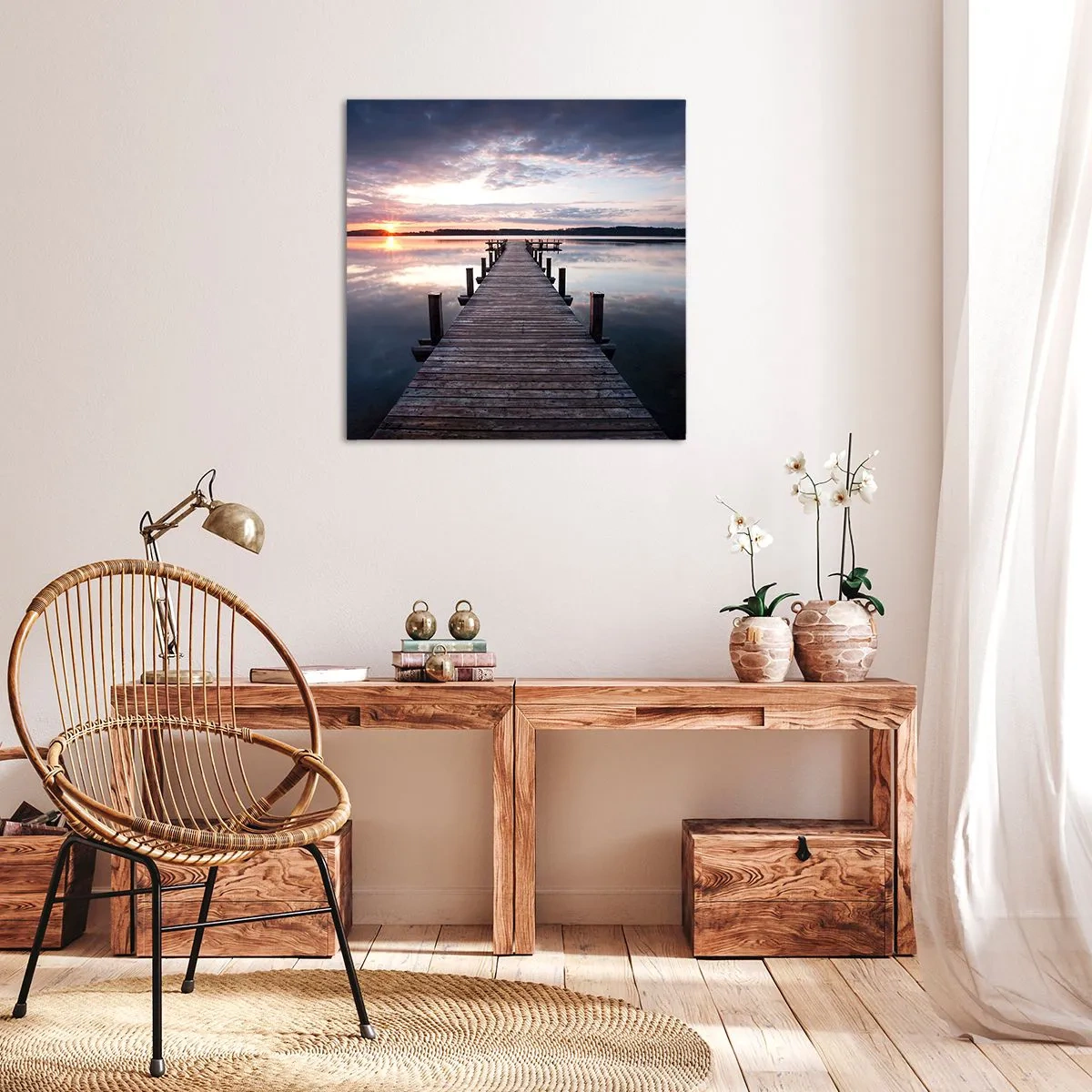 Obraz na plátně - Tichá hranice mezi dnem a nocí - 40x40 cm