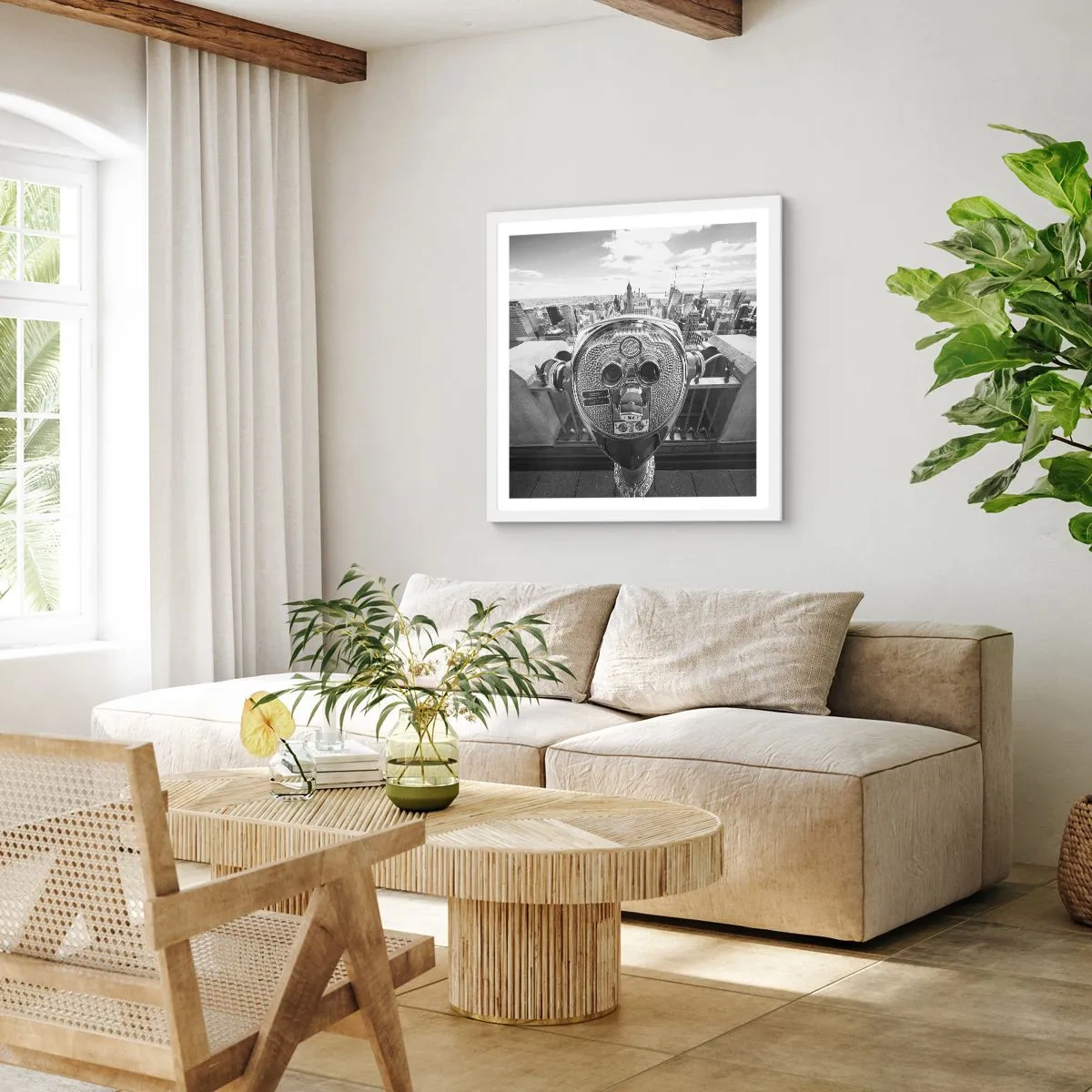 Plakát v bílém rámu - Město nad městy - 30x30 cm