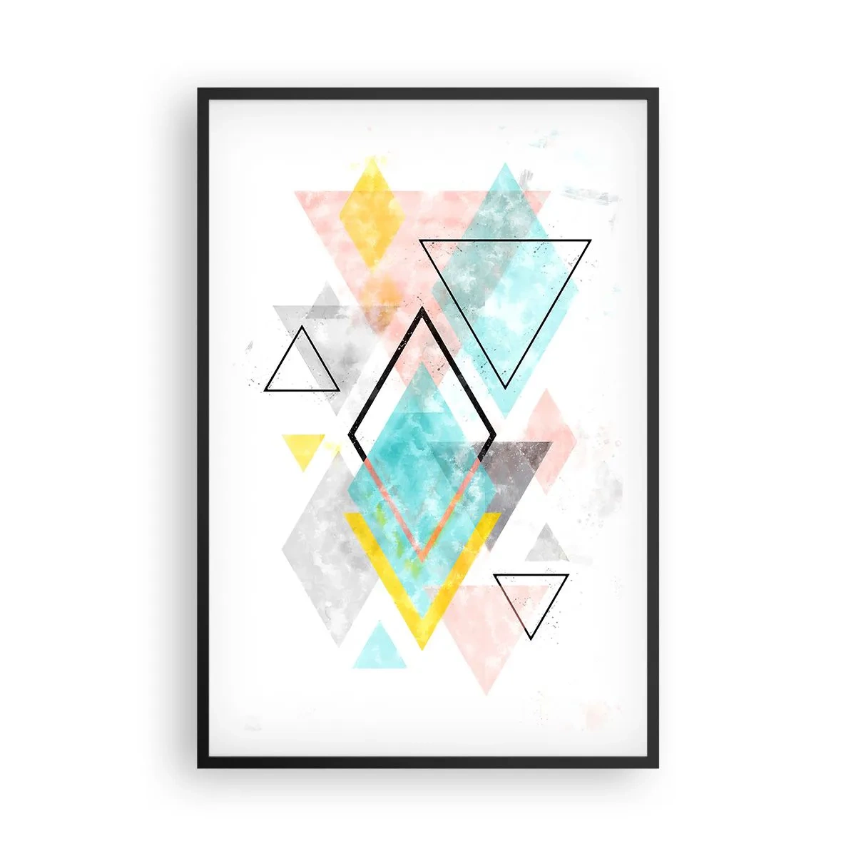 Plakát v černém rámu - Geometrická zábava - 61x91 cm