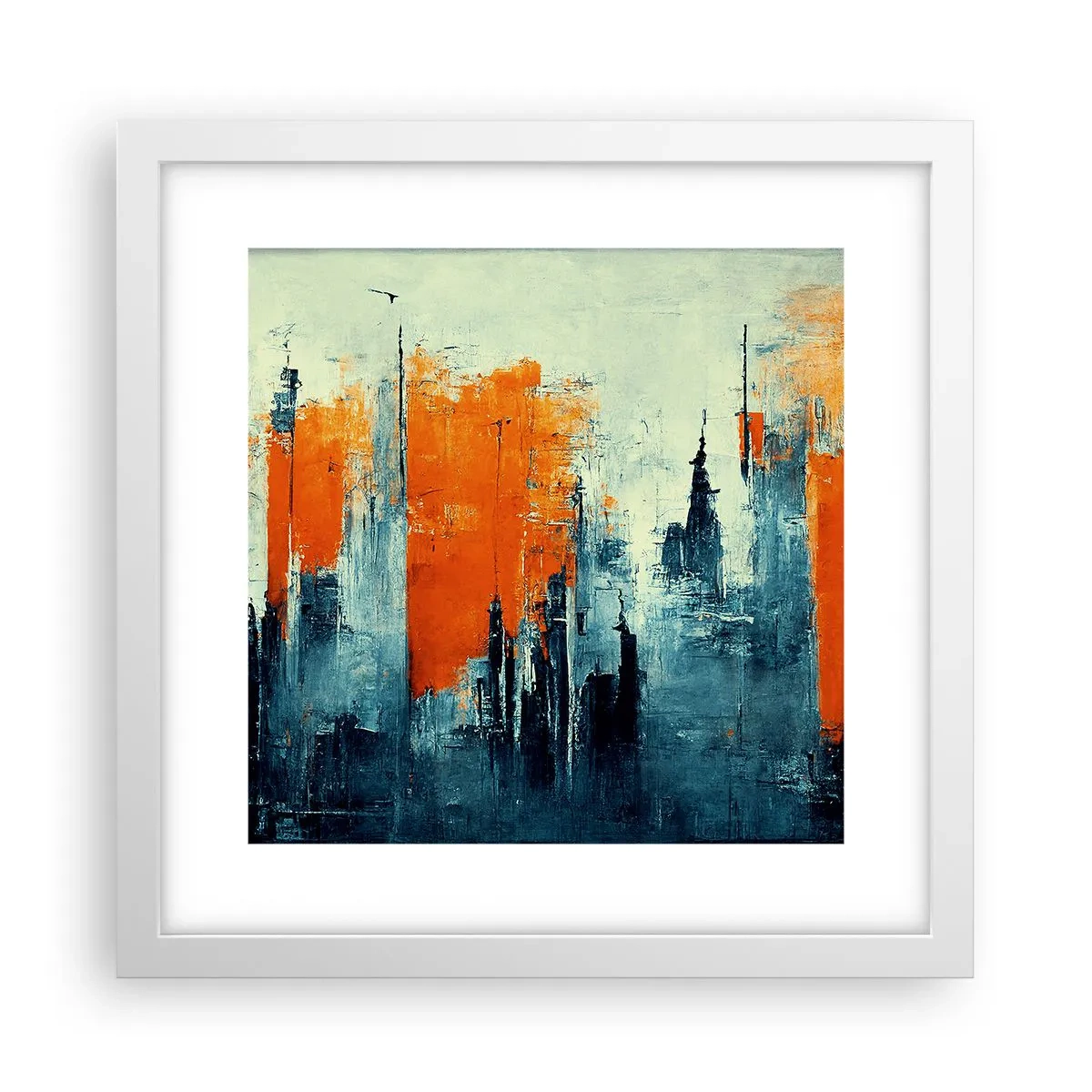 Plakát v bílém rámu - Moderní krajina - 30x30 cm