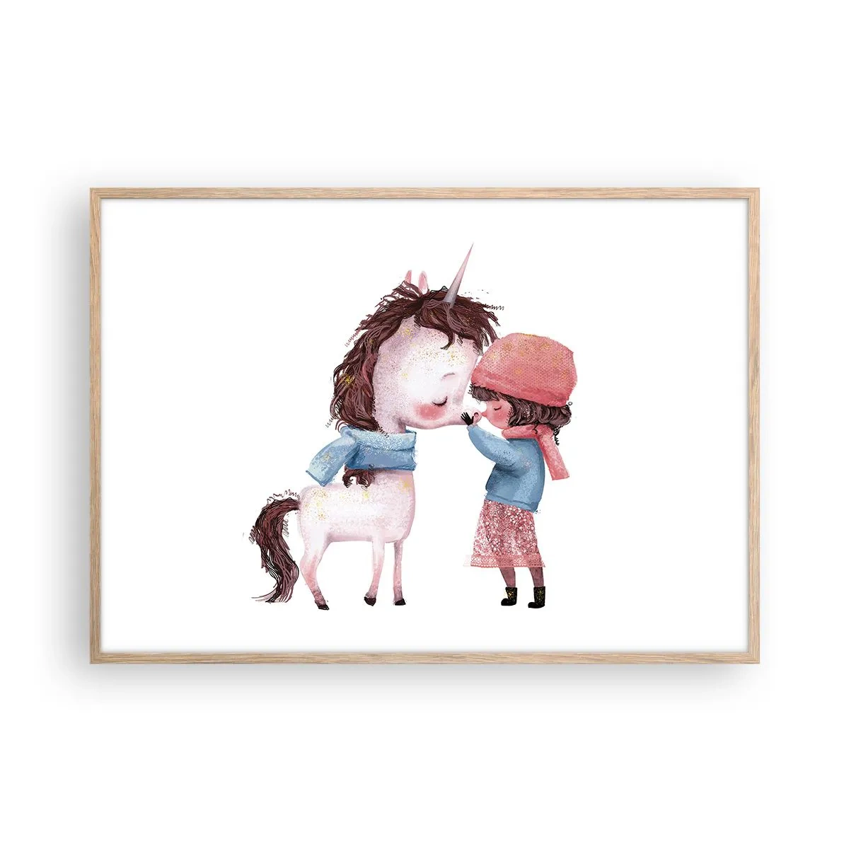 Plakát v rámu světlý dub - Zimní příběh - 100x70 cm