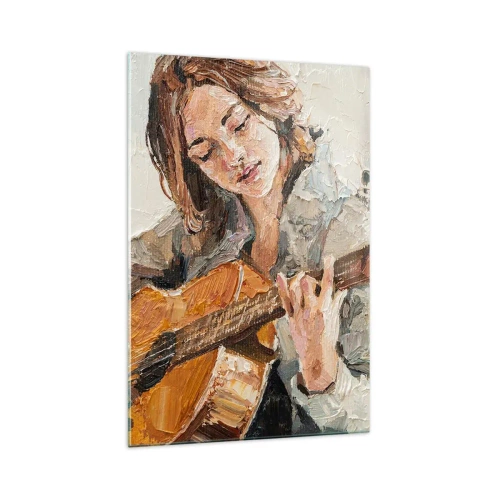 Obraz na skle - Koncert pro kytaru a dívčí srdce - 70x100 cm