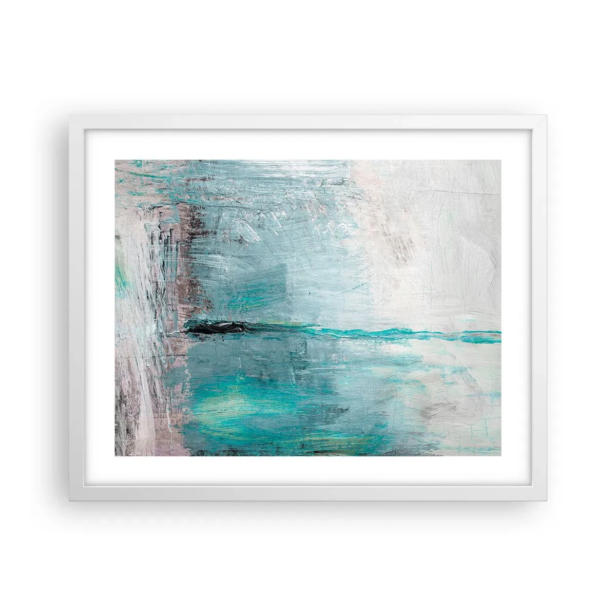 Plakát v bílém rámu - Horizontálně v modři - 50x40 cm