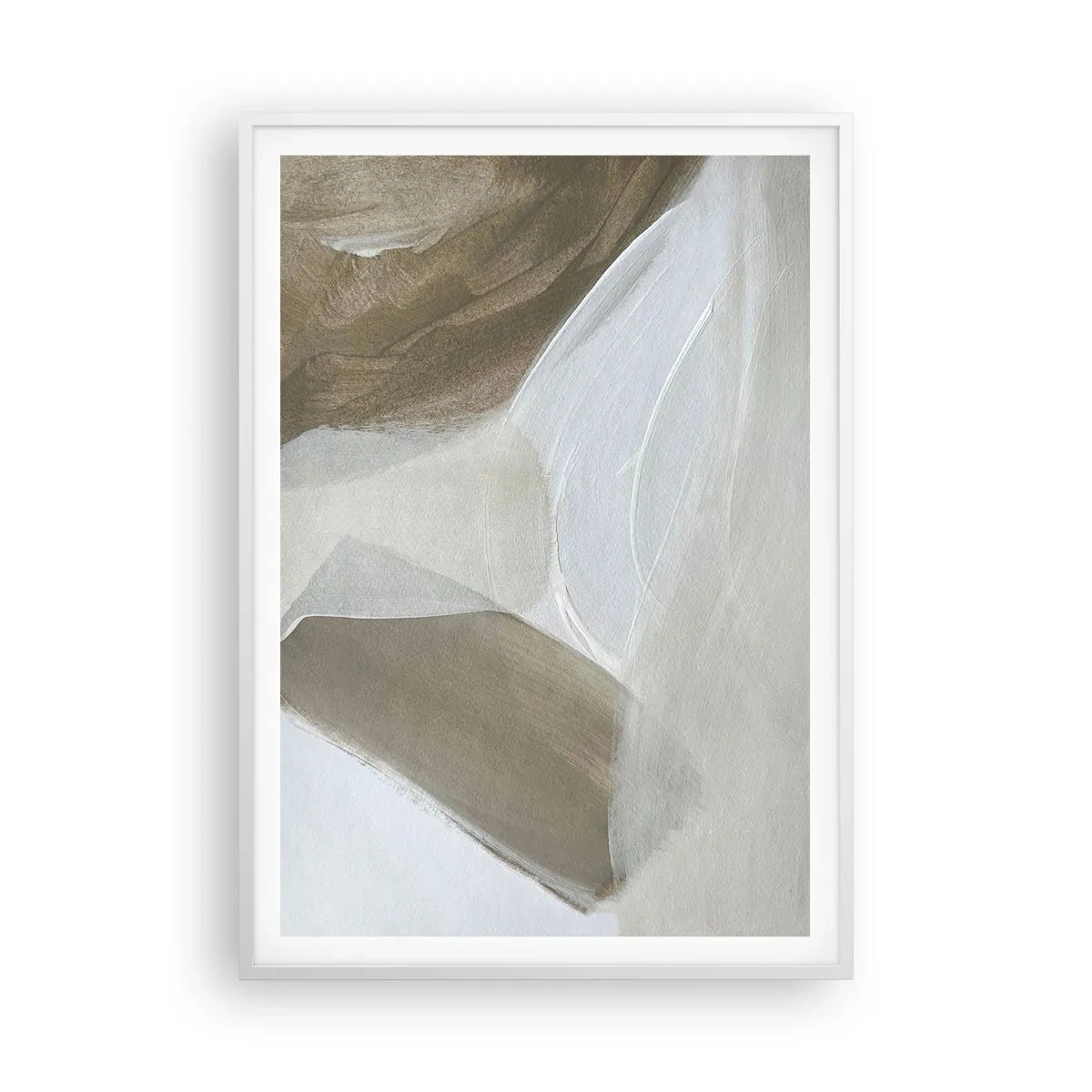 Plakát v bílém rámu - Vlna bílé - 70x100 cm