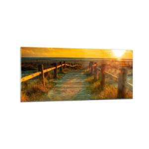 Obraz na skle - Vykoupané ve starém zlatě - 120x50 cm