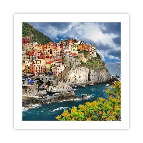 Plakát - Hromádka přitulená ke skalám - 50x50 cm