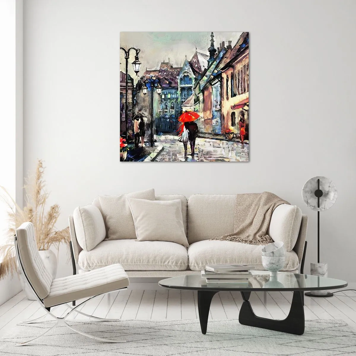 Obraz na skle - Déšť pro dva - 40x40 cm