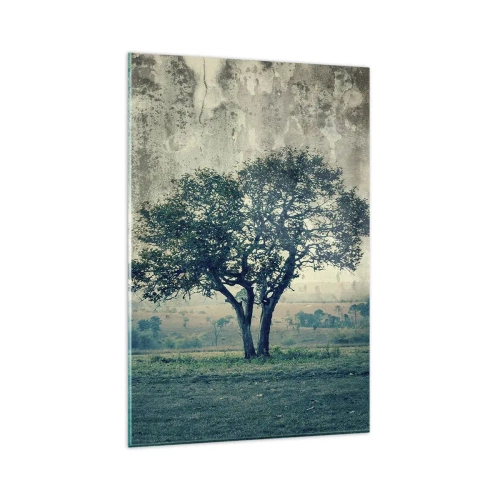 Obraz na skle - Jabloň na modrém poli? - 80x120 cm