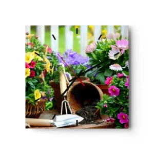 Nástěnné hodiny - Zahrádka Žofky - 40x40 cm